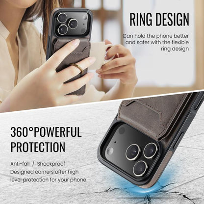 For iPhone 17 Pro MAGKING K1 MagSafe Detachable Wallet RFID Back Cover Phone Case(Coffee) by MAGKING