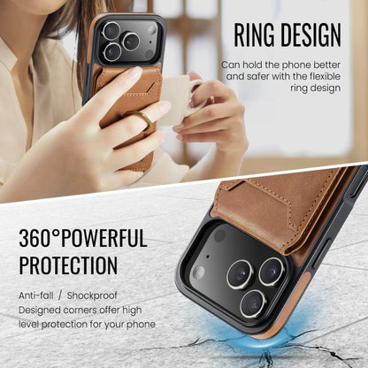 For iPhone 17 Pro MAGKING K1 MagSafe Detachable Wallet RFID Back Cover Phone Case(Brown) by MAGKING