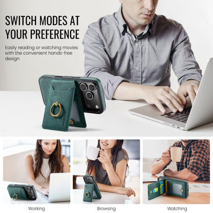 For iPhone 17 Pro MAGKING K1 MagSafe Detachable Wallet RFID Back Cover Phone Case(Green) by MAGKING