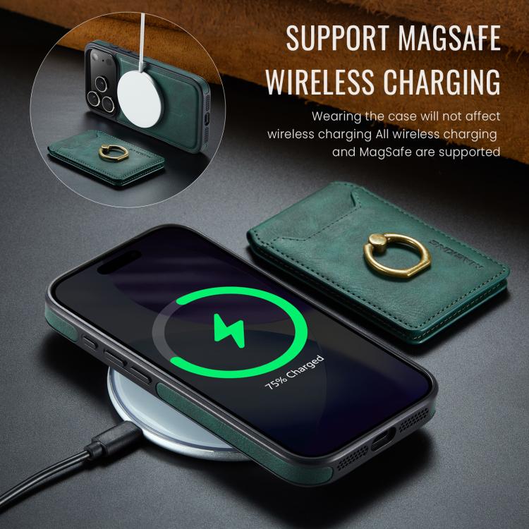 For iPhone 17 Pro MAGKING K1 MagSafe Detachable Wallet RFID Back Cover Phone Case(Green) by MAGKING