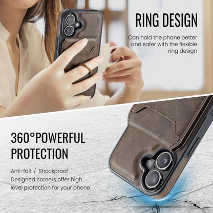 For iPhone 17 MAGKING K1 MagSafe Detachable Wallet RFID Back Cover Phone Case(Coffee) by MAGKING