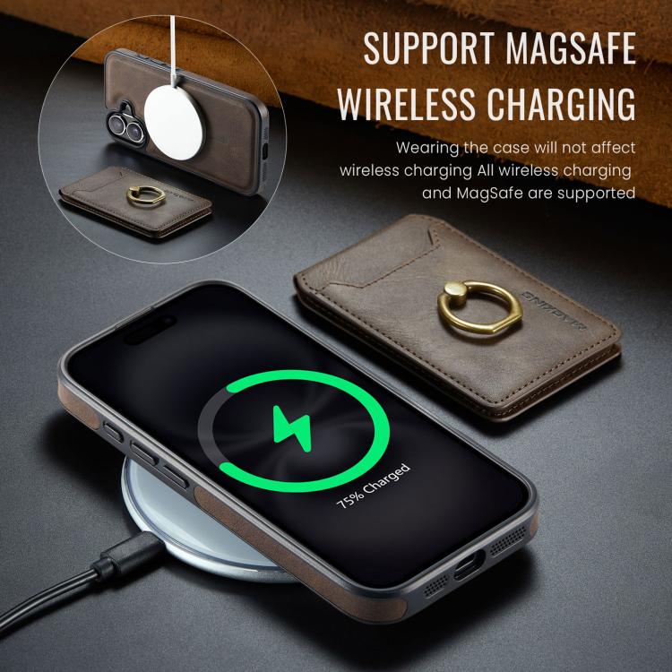 For iPhone 17 MAGKING K1 MagSafe Detachable Wallet RFID Back Cover Phone Case(Coffee) by MAGKING