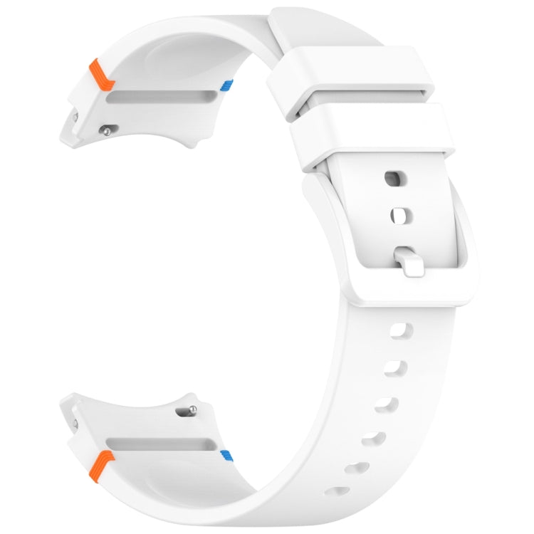 For Samsung Galaxy Watch 7 40 / 44mm Official Solid Color Stitched Silicone Watch Band(White) by bashfashion