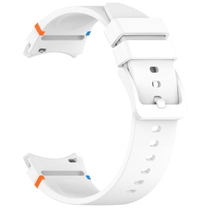 For Samsung Galaxy Watch 7 40 / 44mm Official Solid Color Stitched Silicone Watch Band(White) by bashfashion