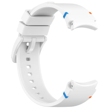 For Samsung Galaxy Watch 7 40 / 44mm Official Solid Color Stitched Silicone Watch Band(White) by bashfashion
