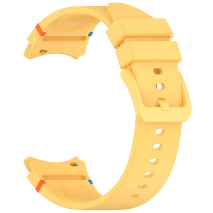 For Samsung Galaxy Watch 7 40 / 44mm Official Solid Color Stitched Silicone Watch Band(Yellow) by bashfashion
