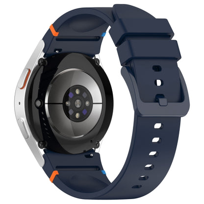 For Samsung Galaxy Watch 7 40 / 44mm Official Solid Color Stitched Silicone Watch Band(Navy Blue) by bashfashion