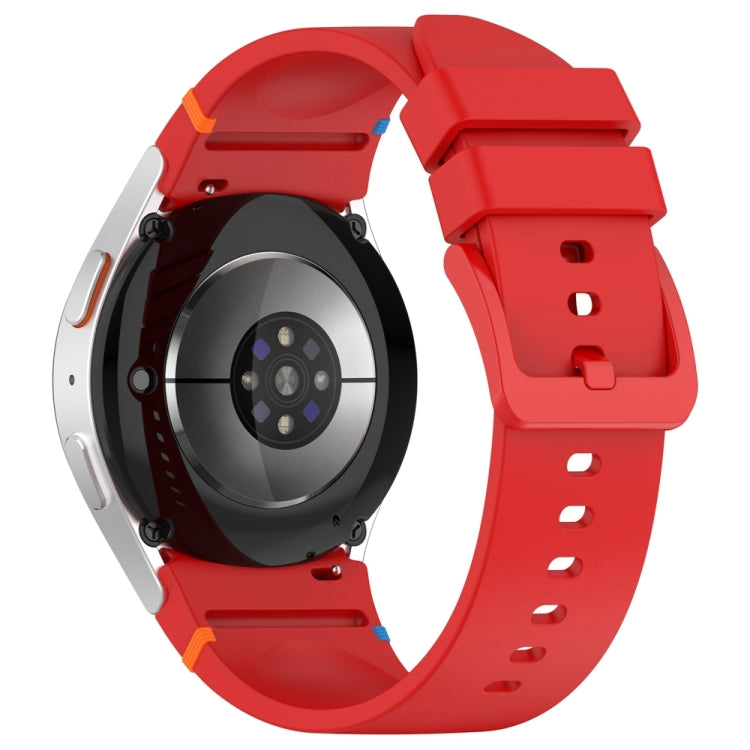 For Samsung Galaxy Watch 7 40 / 44mm Official Solid Color Stitched Silicone Watch Band(Red) by bashfashion