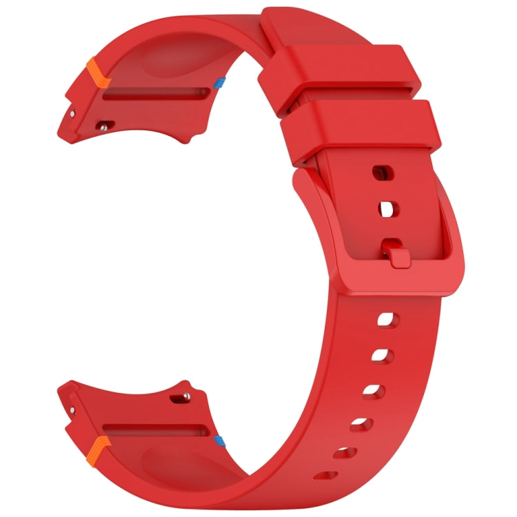 For Samsung Galaxy Watch 7 40 / 44mm Official Solid Color Stitched Silicone Watch Band(Red) by bashfashion