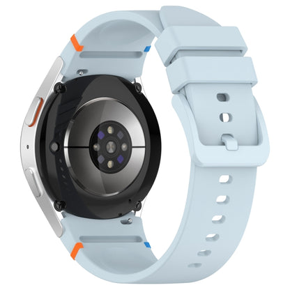 For Samsung Galaxy Watch 7 40 / 44mm Official Solid Color Stitched Silicone Watch Band(Light Blue) by bashfashion