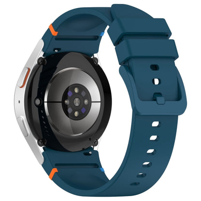 For Samsung Galaxy Watch 7 40 / 44mm Official Solid Color Stitched Silicone Watch Band(Dark Blue) by bashfashion