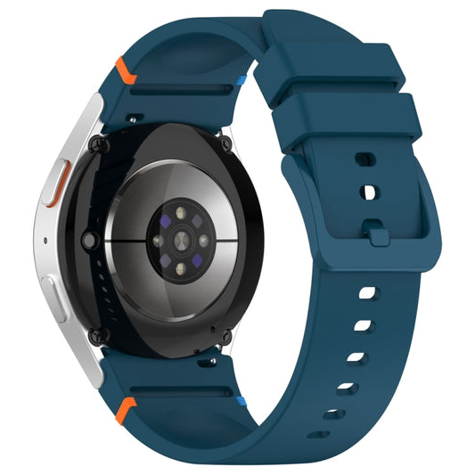 For Samsung Galaxy Watch 7 40 / 44mm Official Solid Color Stitched Silicone Watch Band(Dark Blue) by bashfashion