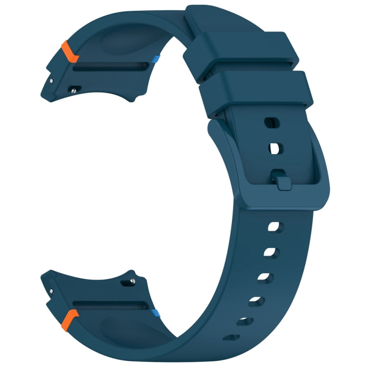 For Samsung Galaxy Watch 7 40 / 44mm Official Solid Color Stitched Silicone Watch Band(Dark Blue) by bashfashion