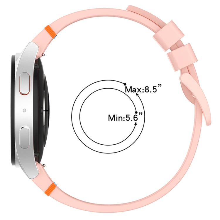 For Samsung Galaxy Watch 7 40 / 44mm Official Solid Color Stitched Silicone Watch Band(Pink) by bashfashion