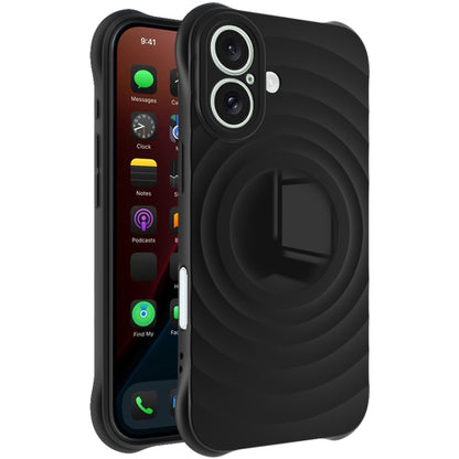 For iPhone 16 IMAK UC-6 Series Manbo Frosting Soft Phone Case(Black) by imak