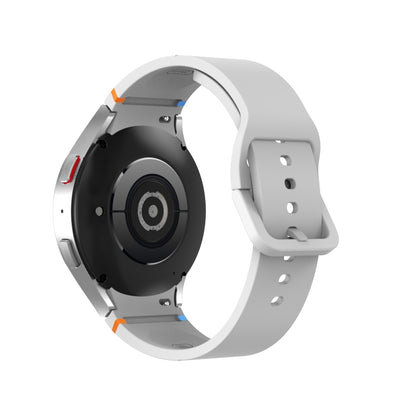 For Samsung Galaxy Watch 7 40 / 44mm Glossy Stitched Silicone Watch Band(White) by bashfashion