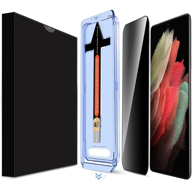 For Samsung Galaxy S21 Ultra 5G LK Easy Install Privacy Tempered Glass Film(Black) by bashfashion