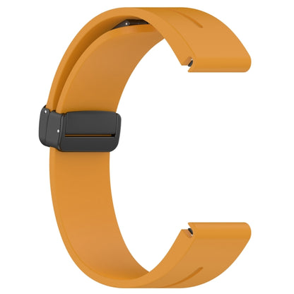 For Garmin Fenix 7X Magnetic Folding Black Buckle Silicone Watch Band(Dark Yellow) by bashfashion