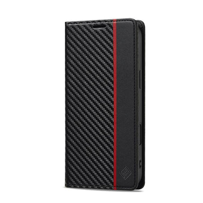 For iPhone 17 LC.IMEEKE Carbon Fiber Leather Phone Case(Vertical Black) by LC.IMEEKE