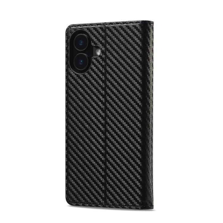 For iPhone 17 LC.IMEEKE Carbon Fiber Leather Phone Case(Vertical Black) by LC.IMEEKE