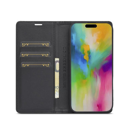 For iPhone 17 LC.IMEEKE Carbon Fiber Leather Phone Case(Vertical Black) by LC.IMEEKE