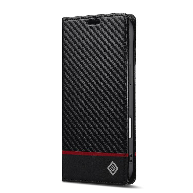 For iPhone Air LC.IMEEKE Carbon Fiber Leather Phone Case(Horizontal Black) by LC.IMEEKE