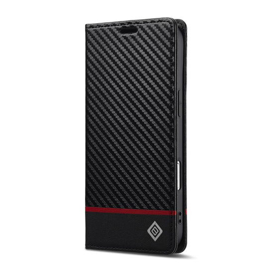For iPhone Air LC.IMEEKE Carbon Fiber Leather Phone Case(Horizontal Black) by LC.IMEEKE