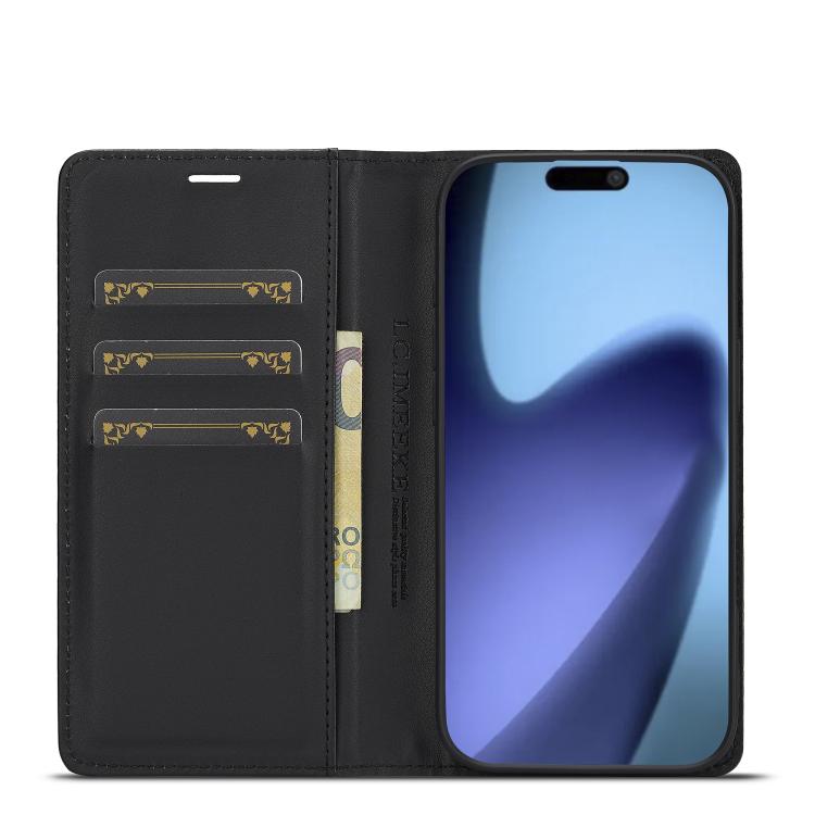 For iPhone Air LC.IMEEKE Carbon Fiber Leather Phone Case(Horizontal Black) by LC.IMEEKE