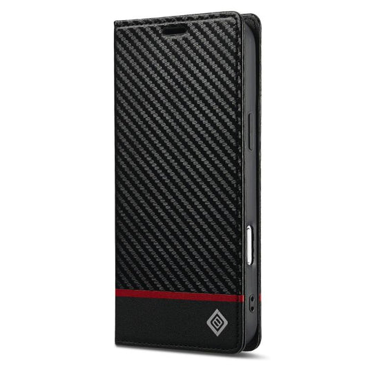 For iPhone 17 Pro Max LC.IMEEKE Carbon Fiber Leather Phone Case(Horizontal Black) by LC.IMEEKE