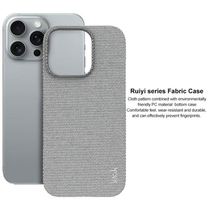 For iPhone 16 Pro Max imak Ruiyi Series Cloth Texture PU + PC Phone Case(Light Grey) by imak