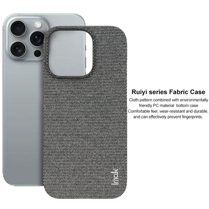 For iPhone 16 Pro Max imak Ruiyi Series Cloth Texture PU + PC Phone Case(Dark Grey) by imak