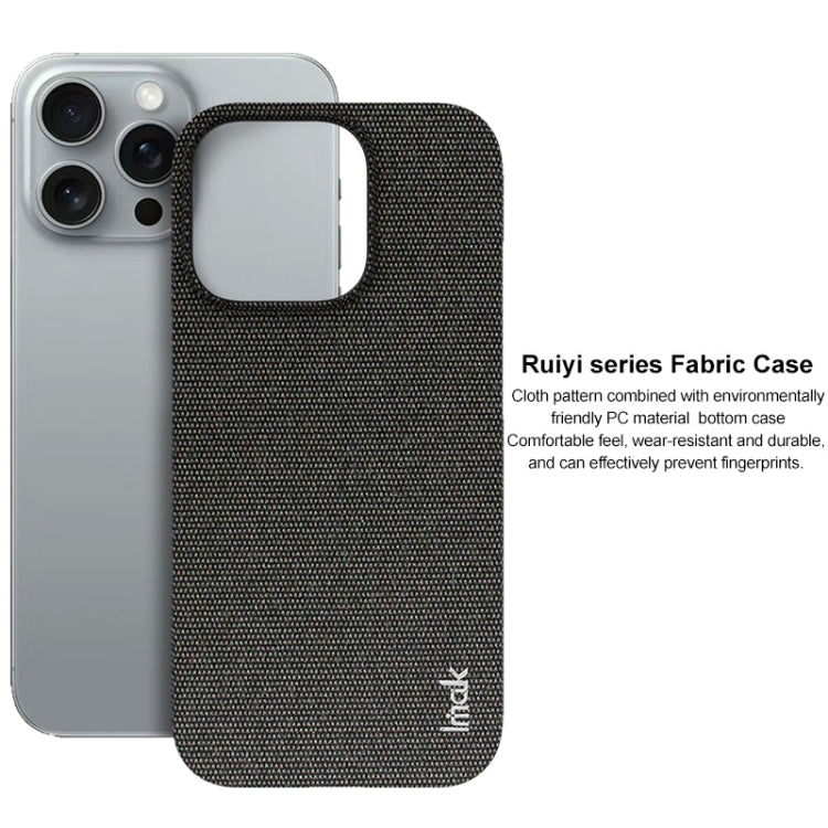 For iPhone 16 Pro imak Ruiyi Series Cloth Texture PU + PC Phone Case(Black) by imak