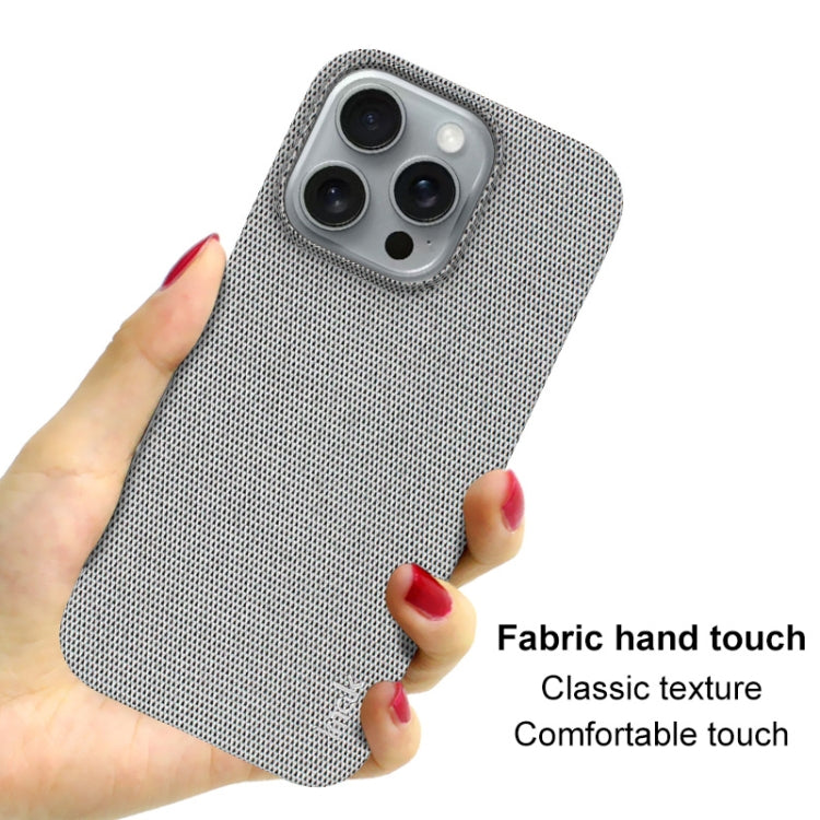 For iPhone 16 Pro imak Ruiyi Series Cloth Texture PU + PC Phone Case(Light Grey) by imak