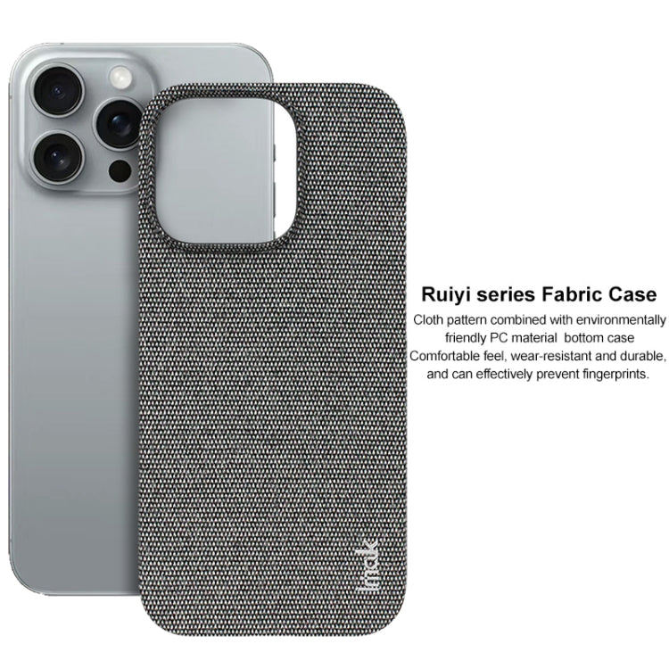 For iPhone 16 Pro imak Ruiyi Series Cloth Texture PU + PC Phone Case(Dark Grey) by imak