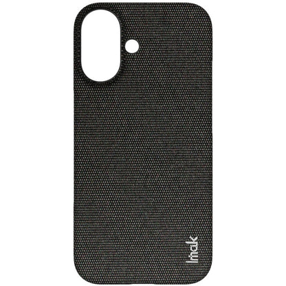 For iPhone 16 imak Ruiyi Series Cloth Texture PU + PC Phone Case(Black) by imak