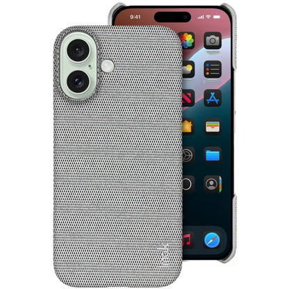 For iPhone 16 imak Ruiyi Series Cloth Texture PU + PC Phone Case(Light Grey) by imak