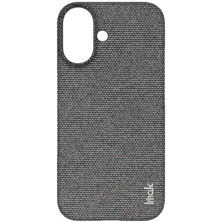 For iPhone 16 imak Ruiyi Series Cloth Texture PU + PC Phone Case(Dark Grey) by imak
