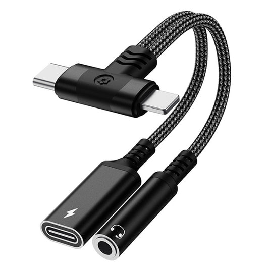 4 in 1 8 Pin / Type-C to Type-C, 3.5mm Audio Adapter Cable(Black) by bashfashion