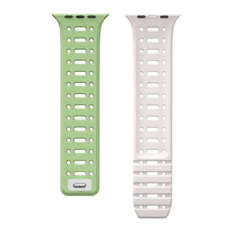 For Apple Watch Series 5 44mm Single Pin Magnetic Silicone Watch Band(Mint Green Starlight) by bashfashion