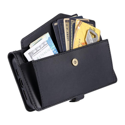 For iPhone 16e Wallet Multi-card Slot Leather Phone Case with Lanyard(Black) by bashfashion