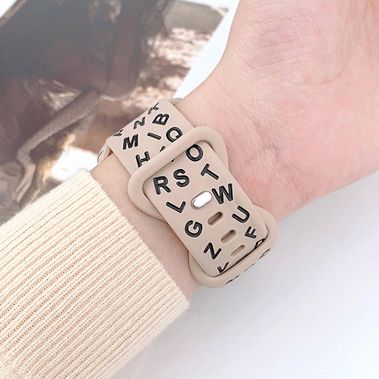 For Apple Watch Ultra 2 49mm English Letters Style Butterfly Buckle Silicone Watch Band(Lilac Black) by bashfashion