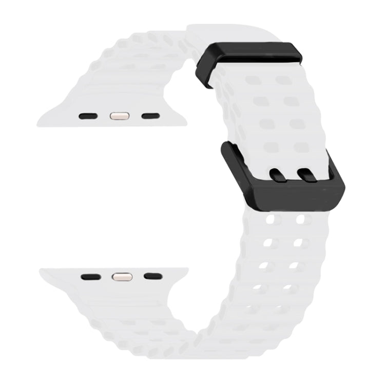 For Apple Watch Ultra 2 49mm Ocean Dual-Row Hole Silicone Watch Band(White) by bashfashion
