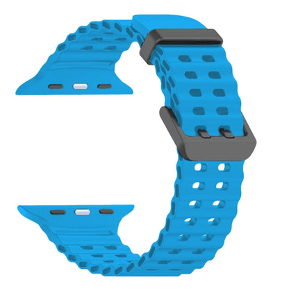 For Apple Watch Ultra 2 49mm Ocean Dual-Row Hole Silicone Watch Band(Blue) by bashfashion