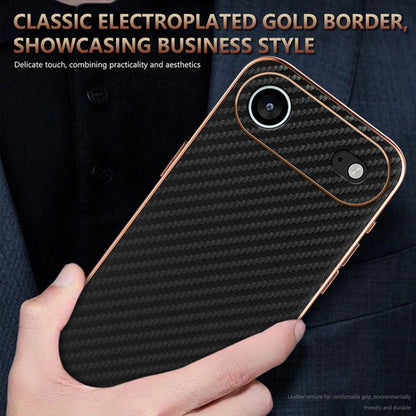For iPhone Air AZNS Electroplated Edge Carbon Fiber Texture Phone Case(Blue) by AZNS