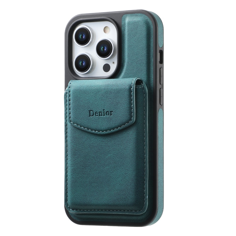 For iPhone 15 Pro Denior D19 Skin Feel MagSafe Detachable Card Slot Phone Case(Blue) by Denior