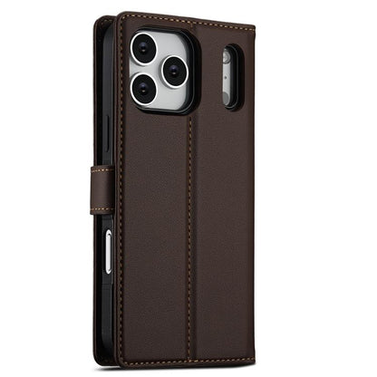 For iPhone 17 Pro Max LC.IMEEKE L2 Series Detachable Magsafe PU Phone Case with Lanyard(Brown) by LC.IMEEKE
