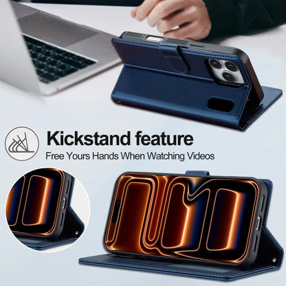 For iPhone 17 Pro Max LC.IMEEKE L2 Series Detachable Magsafe PU Phone Case with Lanyard(Blue) by LC.IMEEKE