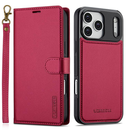 For iPhone 17 Pro Max LC.IMEEKE L2 Series Detachable Magsafe PU Phone Case with Lanyard(Red) by LC.IMEEKE
