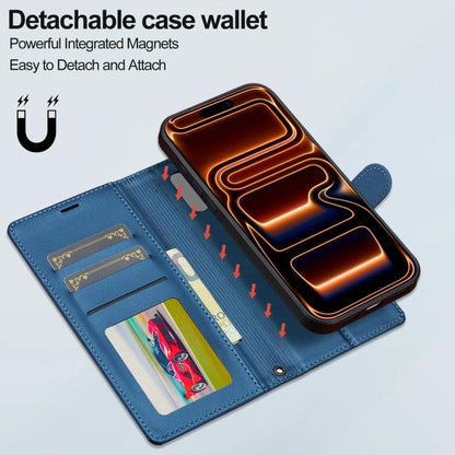 For iPhone 17 Pro LC.IMEEKE L2 Series Detachable Magsafe PU Phone Case with Lanyard(Blue) by LC.IMEEKE