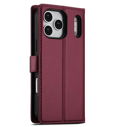 For iPhone 17 Pro LC.IMEEKE L2 Series Detachable Magsafe PU Phone Case with Lanyard(Red) by LC.IMEEKE